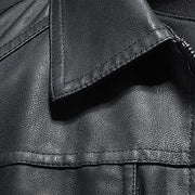 Jim - Men's Lapel Leather Biker Jacket