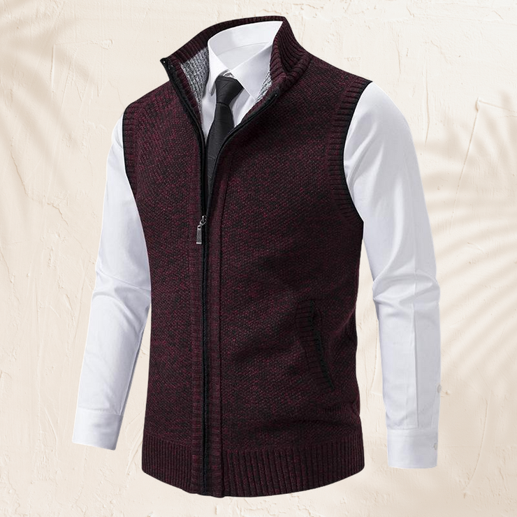 Ulric - Men's Casual Stand Collar Sleeveless Knitted Vest