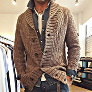 Ben - Men's Vintage Lapel Knit Cardigan Jacket