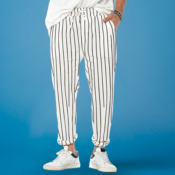 Niven - Men's Striped Straight Loose Trendy Casual Trousers