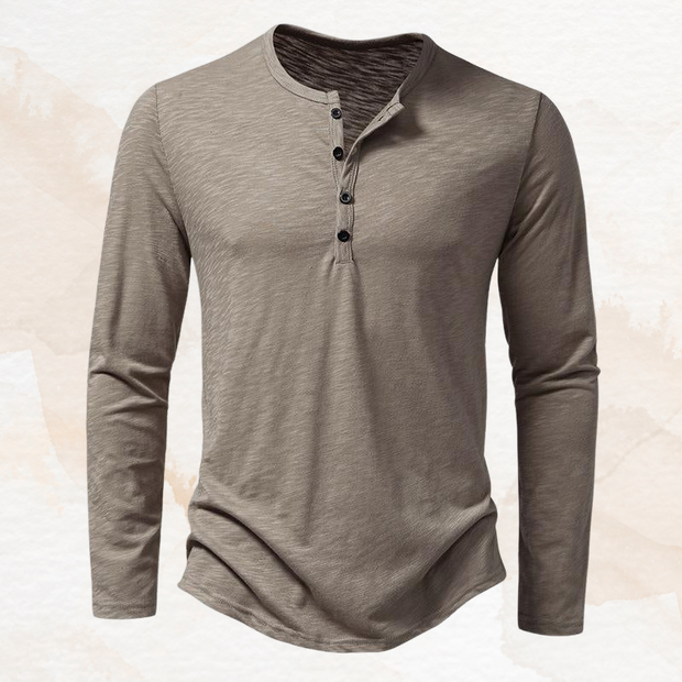 Gabriel - Men's Henley Collar Long Sleeve T-Shirt