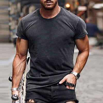 Cassian - Men's Casual Solid Color Tight Short Sleeve T-Shirt