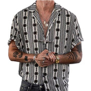 Gerald - Men's Lapel Print Casual Shirt