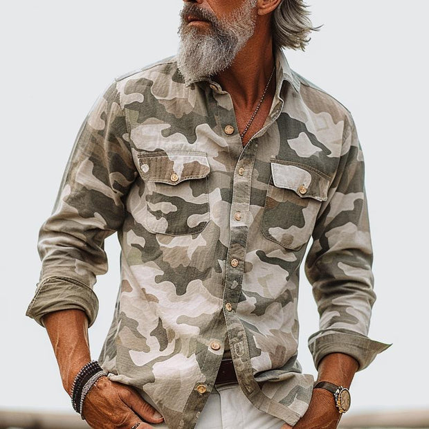 Morris - Men's Camouflage Breast Pocket Cargo Shirt