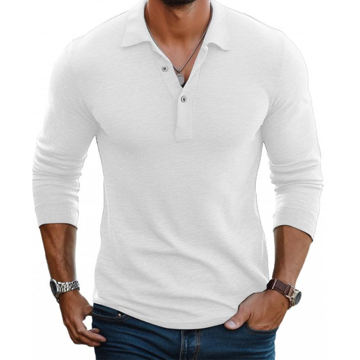 Veeno - Men's Slim Fit Long Sleeve Polo Shirt