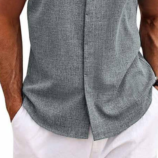 Christopher - Men's Lapel Sleeveless Shirt