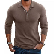 Veeno - Men's Slim Fit Long Sleeve Polo Shirt