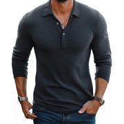 Veeno - Men's Slim Fit Long Sleeve Polo Shirt