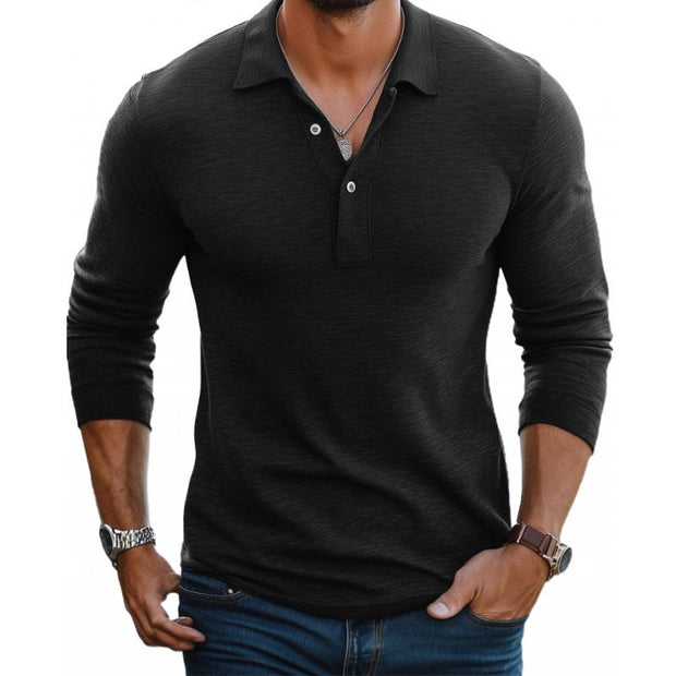 Veeno - Men's Slim Fit Long Sleeve Polo Shirt