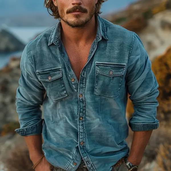 Dorian - Men's Vintage Washed Corduroy Shirt